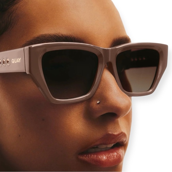 QUAY No Apologies Sunglasses Yellow Tortoise Frame Brown Gradient Lens NWT - Picture 6 of 9